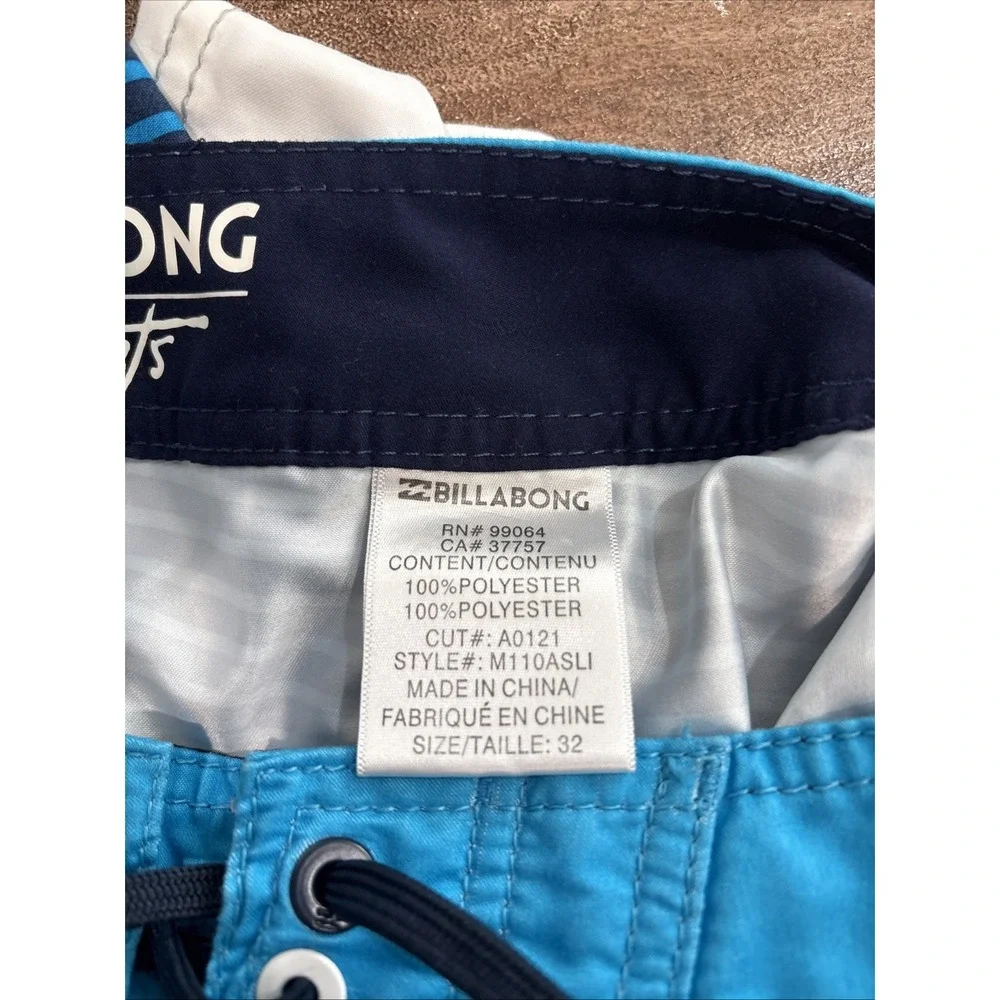 Billabong Men‎ Blue Flat Front Outdoor Board Shorts Size 32